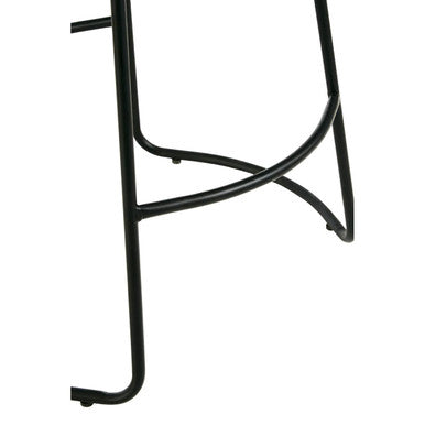Brixton Brown Leather Effect Bar Stool with Black Finish Legs