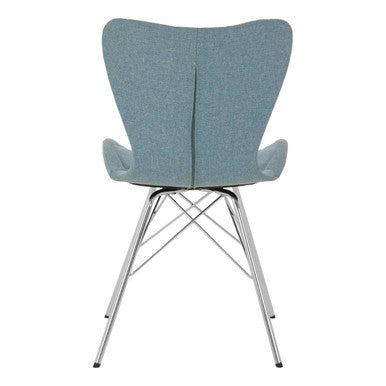 Stockholm Blue Fabric Quilted Dining Chair
