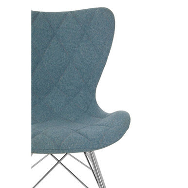 Stockholm Blue Fabric Quilted Dining Chair