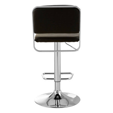 Stockholm Black Leather Effect Adjustable Bar Stool with Chrome Finish Base