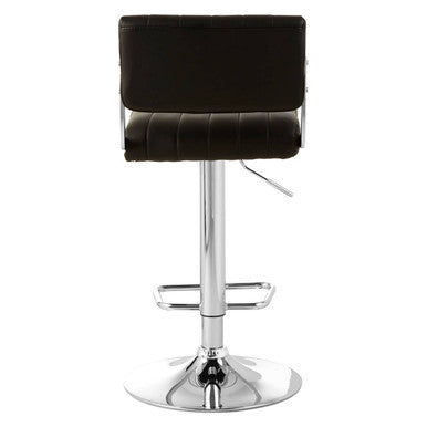 Stockholm Black Leather Effect Channel Tufted Adjustable Bar Stool