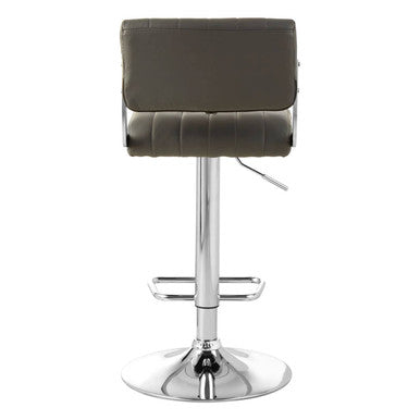 Stockholm Dark Grey Leather Effect Channel Tufted Adjustable Bar Stool