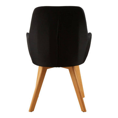 Stockholm Black Fabric Dining Chair with Armrests