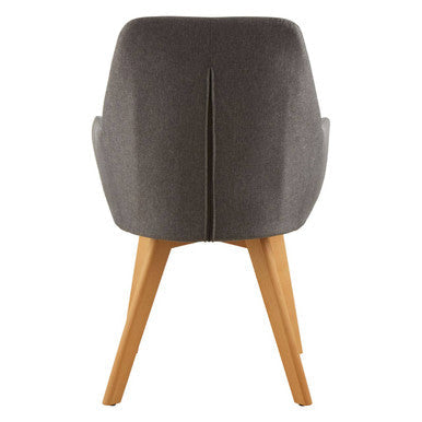 Stockholm Grey Fabric Dining Chair with Armrests