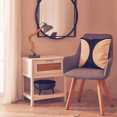 Stockholm Grey Fabric Dining Chair with Armrests