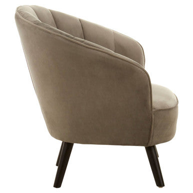Regents Park Grey Velvet Scalloped Curved Chair