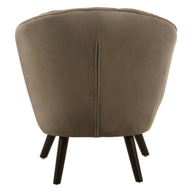 Regents Park Grey Velvet Scalloped Curved Chair