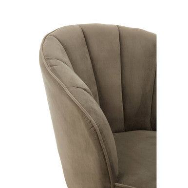 Regents Park Grey Velvet Scalloped Curved Chair