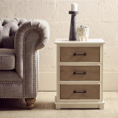 Heritage White and Natural Wooden 3 Drawer Chest