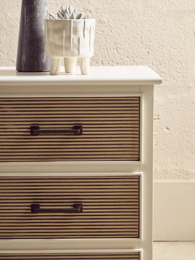 Heritage White and Natural Wooden 3 Drawer Chest