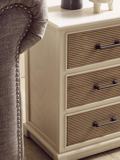 Heritage White and Natural Wooden 3 Drawer Chest