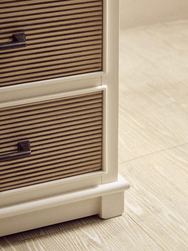 Heritage White and Natural Wooden 3 Drawer Chest