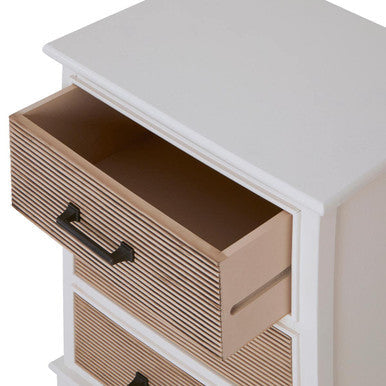 Heritage White and Natural Wooden 3 Drawer Chest