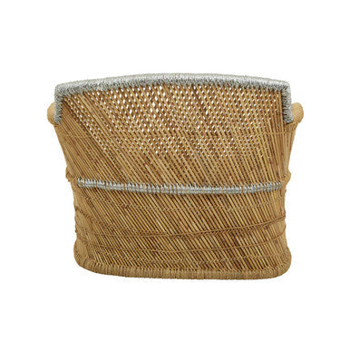 Rowan Natural and Silver Woven Bamboo 2 Seater Sofa