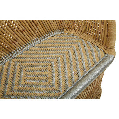 Rowan Natural and Silver Woven Bamboo 2 Seater Sofa