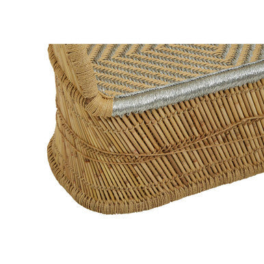 Rowan Natural and Silver Woven Bamboo 2 Seater Sofa