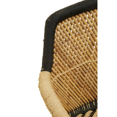 Rowan Natural and Black Woven Bamboo 2 Seater Sofa