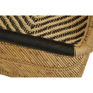 Rowan Natural and Black Woven Bamboo 2 Seater Sofa