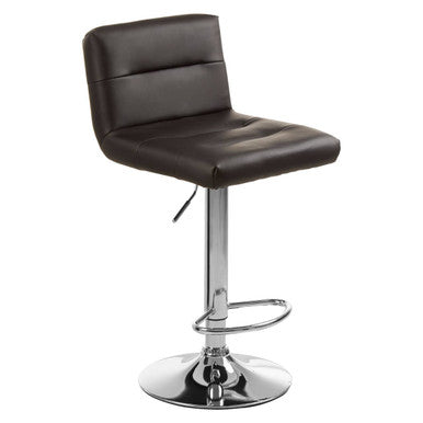 Baina Black Leather Effect Adjustable Bar Chair
