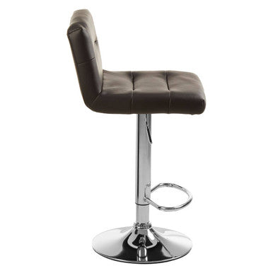 Baina Black Leather Effect Adjustable Bar Chair