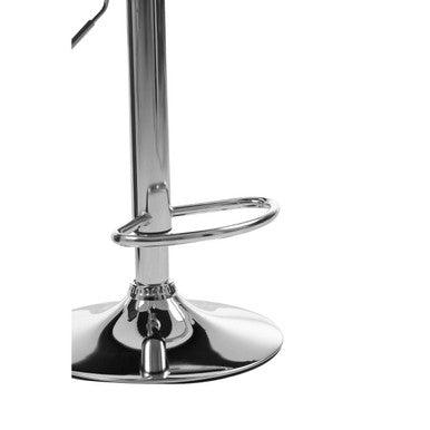 Baina White Leather Effect Bar Stool with Chrome Finish Base