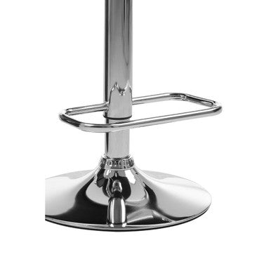 Baina Black Quilted Leather Effect Bar Stool with Chrome Finish Base