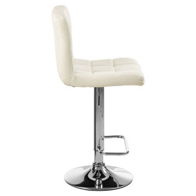 Baina White Leather Effect Adjustable Bar Chair