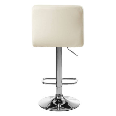 Baina White Leather Effect Adjustable Bar Chair