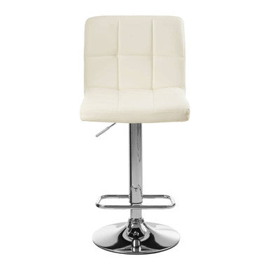 Baina White Leather Effect Adjustable Bar Chair