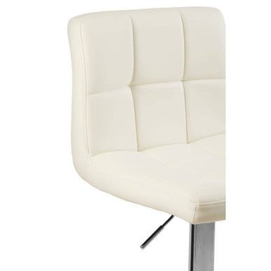 Baina White Leather Effect Adjustable Bar Chair