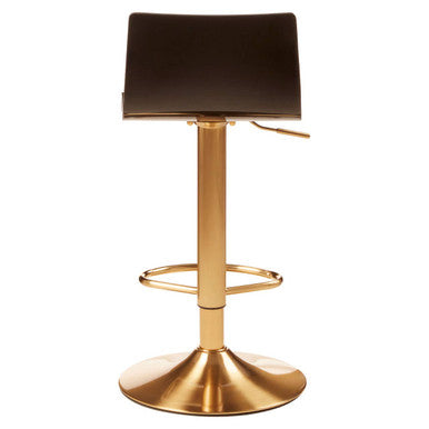 Baina Black Acrylic Bar Stool with Gold Finish Base
