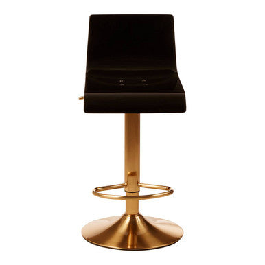 Baina Black Acrylic Bar Stool with Gold Finish Base