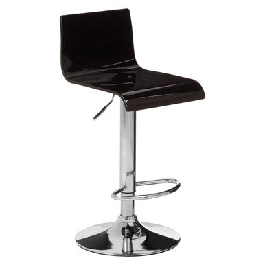 Baina Black Acrylic Bar Stool with Chrome Finish Base