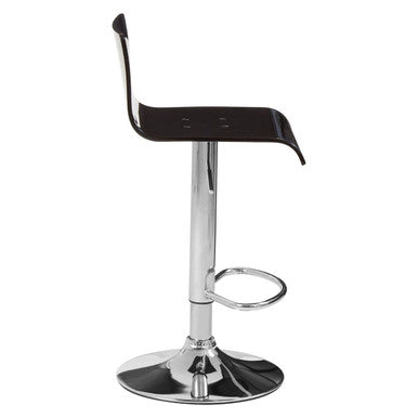Baina Black Acrylic Bar Stool with Chrome Finish Base