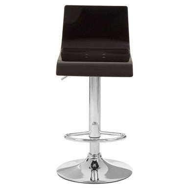 Baina Black Acrylic Bar Stool with Chrome Finish Base
