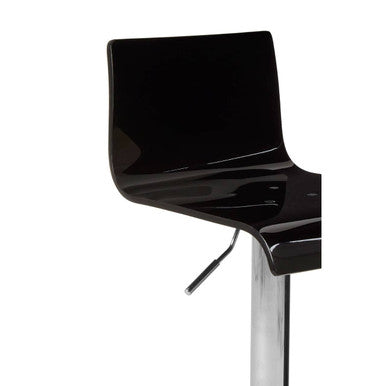 Baina Black Acrylic Bar Stool with Chrome Finish Base