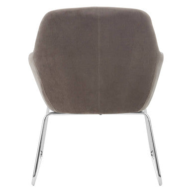 Stockholm Grey Velvet Dining Chair with Armrests
