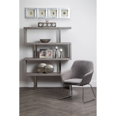 Stockholm Grey Velvet Dining Chair with Armrests