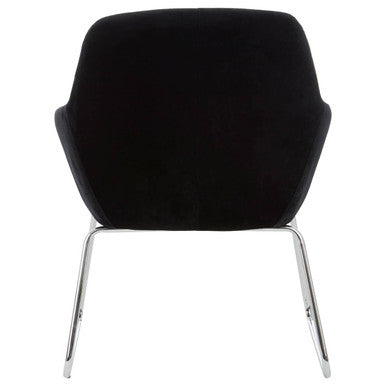 Stockholm Black Velvet Dining Chair with Armrests
