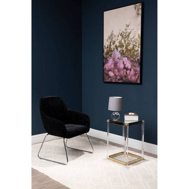 Stockholm Black Velvet Dining Chair with Armrests