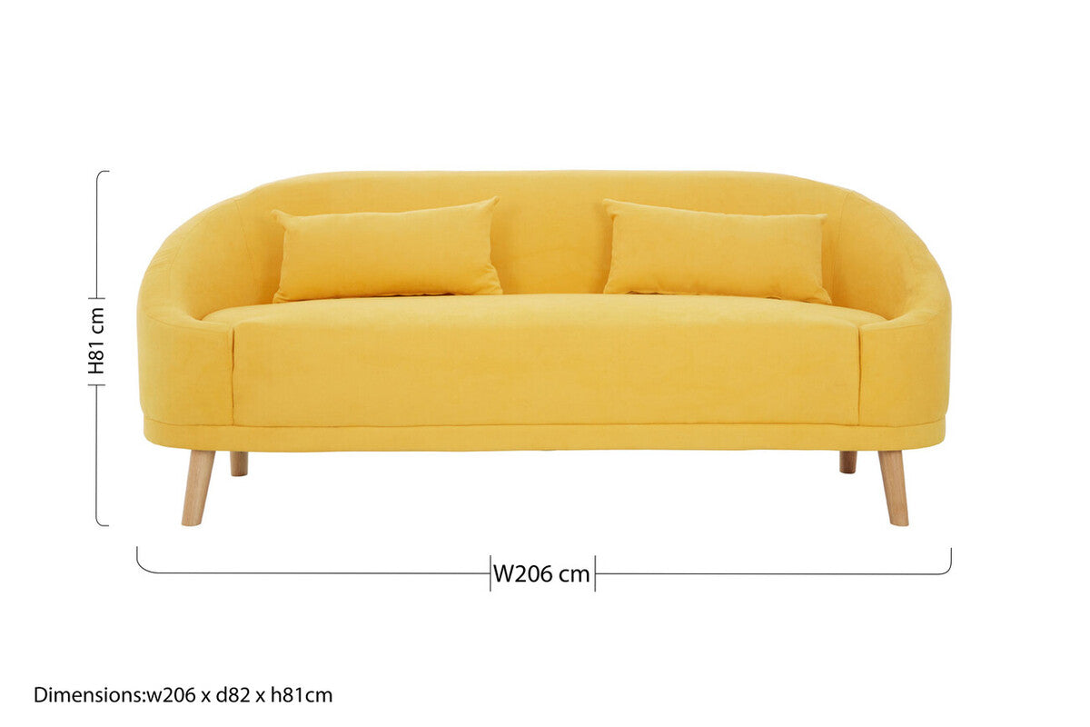 Holland Yellow Linen 2 Seater Sofa