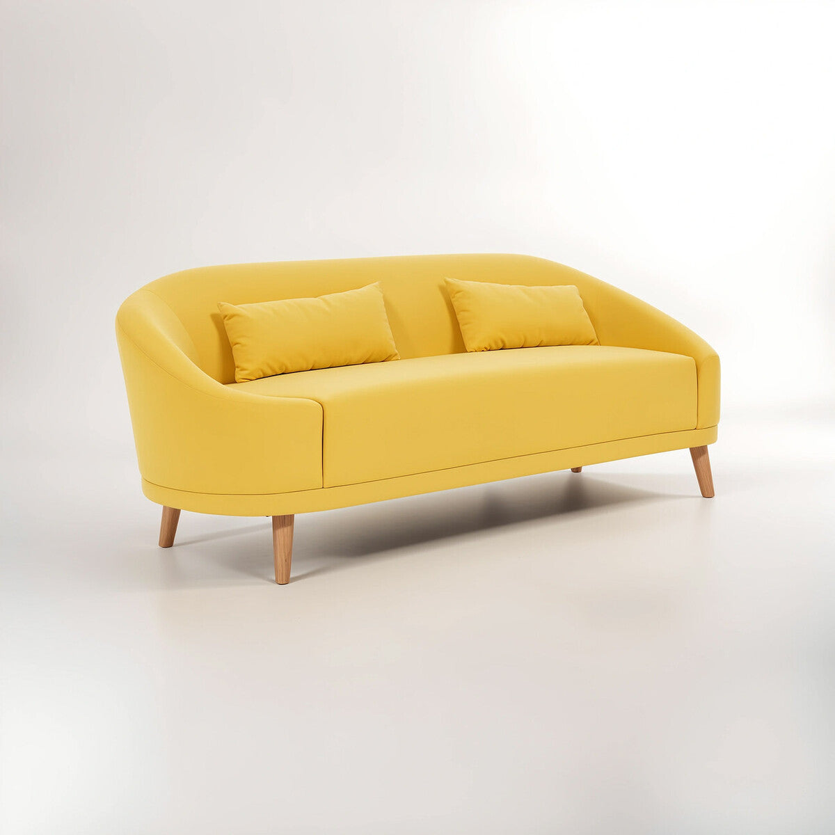 Holland Yellow Linen 2 Seater Sofa