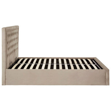 Mink Velvet Ottoman Double Bed
