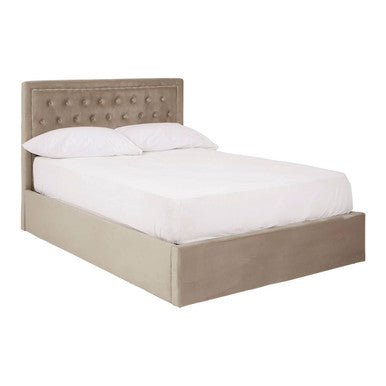 Mink Velvet Ottoman Double Bed