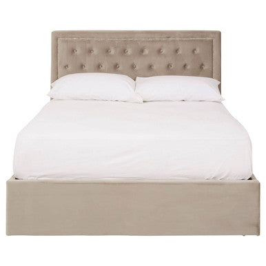 Mink Velvet Ottoman Double Bed