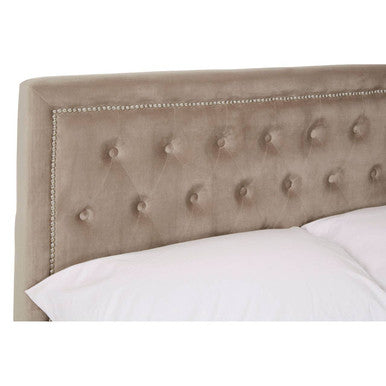 Mink Velvet Ottoman Double Bed