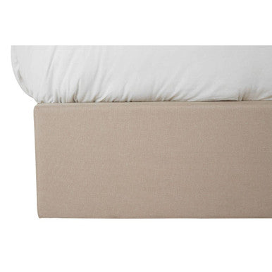 Beige Linen Ottoman Double Bed