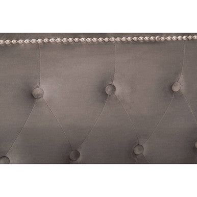 Grey Velvet Ottoman King Bed