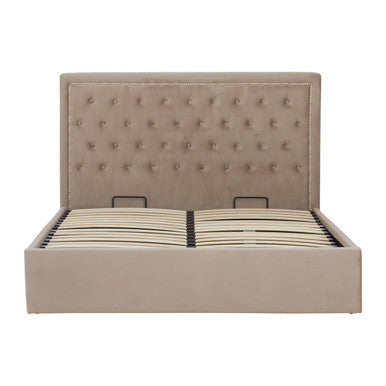 Mink Velvet Ottoman King Bed