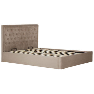 Mink Velvet Ottoman King Bed